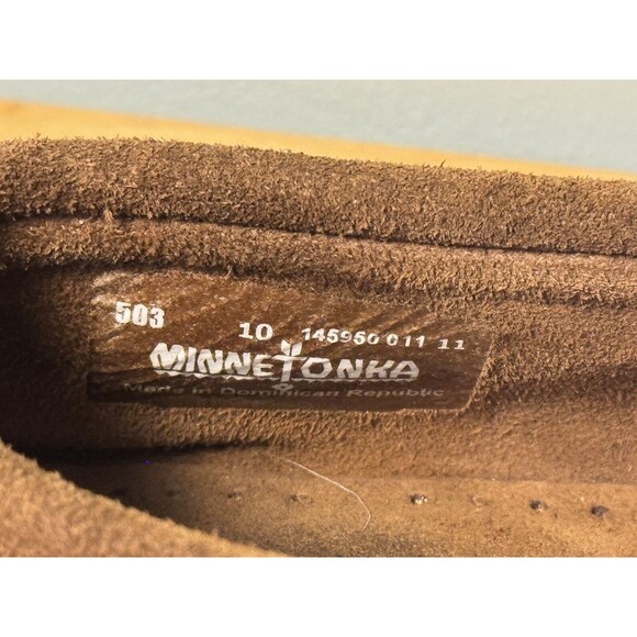 Minnetonka Double Stud Brown Moccasins Women’s Size 10 - Suede Leather - Picture 2 of 8